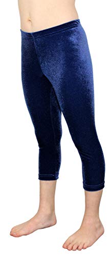 GymStern Caprihose passend zum Turnanzug Nicki Samt bi-elastisch Kinder 3/4 Leggings Mädchen Capri Hose Hüfthose Normale Bundhöhe 116-176 Farbe Dunkelblau, Größe 128 von GymStern