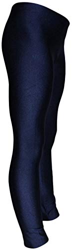 Sport Stretch Leggings Elastisch Spandex Dehnbar Glanz Lycra Gymnastikhose passend zum Gymnastikanzug Kinder Mädchen Hüfthose Normale Taille Bundhöhe Farbe Dunkelblau, Größe 176 von GymStern