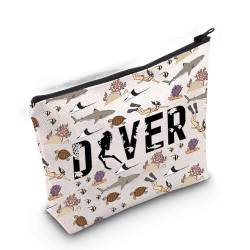 Gzrlyf Make-up-Tasche für Taucher, Geschenk für Taucher, Geschenke für Frauen, Schwimmliebhaber, Geschenk, Tauchen, Reißverschluss-Tasche, Taucher von Gzrlyf