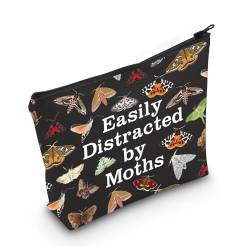 Gzrlyf Motten-Make-up-Tasche, leicht von Motten abgelenkt, Geschenk für Mottenliebhaber, Motten, Insekten, Geschenke, Schmetterling, Geschenktasche, Motten-Reißverschlussbeutel, Einfach von Gzrlyf