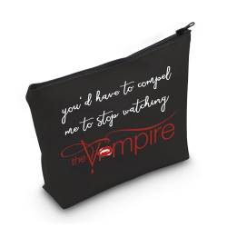 Gzrlyf Vampir-TV-Show-inspirierte Make-up-Tasche, TVD, Merch, Salvatore Brothers, TVD-Geschenke, Vampir-Liebhaber, Kosmetiktasche, Stoppen Sie den Vampir zu beobachten von Gzrlyf