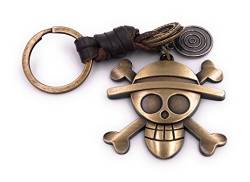 H-Customs Totenkopf Pirat Schlüsselanhänger besonderer Anhänger aus Metall Bronze von H-Customs