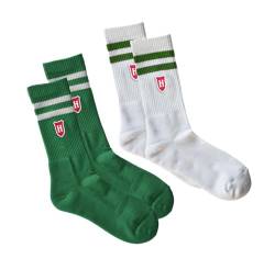 Holsten Pilsener Crew Socks Tennissocken Sportsocken (2 Paar), grün und weiß (10090, DE/NL/SE/PL, Numerisch, 35, 40, Regular, Regular) von H Holsten