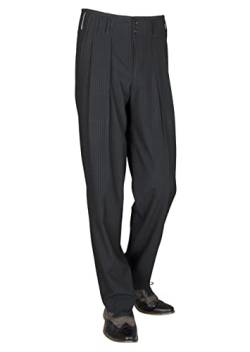 H K Mandel Stilvoll gestreift: Herren Bundfaltenhose mit Nadelstreifen in Schwarz-Weiß für Zeitlose Eleganz Größe 64 von H K Mandel