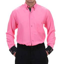 Luxus Designerhemden in Rosa, für Herren Beste QUALITÄT, HK Mandel Außergewöhnliche Hemd Langarm Normal Nicht Tailliert Größe XXL von H K Mandel