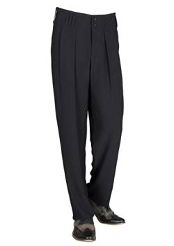 Schwarze Bundfaltenhose für Herren im Boogie - Stil der 50er Jahre - Retro Vintage Herren Bundfaltenhosen bei HK Mandel Größe 54 von H K Mandel