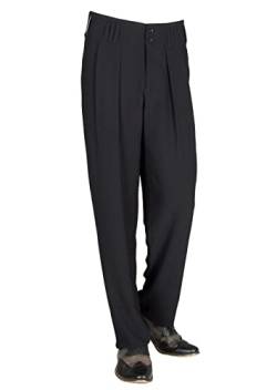 Schwarze Bundfaltenhose für Herren im Boogie - Stil der 50er Jahre - Retro Vintage Herren Bundfaltenhosen bei HK Mandel Größe 62 von H K Mandel