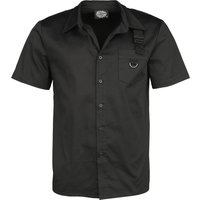 H&R London - Gothic Kurzarmhemd - Black Shirt - S bis 4XL - für Männer - Größe S - schwarz von H&R London