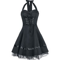 H&R London - Gothic Kurzes Kleid - Lace Cotton Dress - XS bis XXL - für Damen - Größe L - schwarz von H&R London