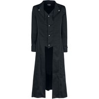 H&R London - Gothic Militärmantel - Black Classic Coat - S bis XXL - für Männer - Größe L - schwarz von H&R London