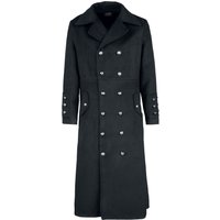 H&R London - Gothic Wintermantel - Classic Military Coat - L bis 5XL - für Männer - Größe L - schwarz von H&R London