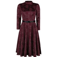 H&R London Kleid knielang - Chevron Red Swing Dress - XS bis XL - für Damen - Größe L - dunkelrot von H&R London