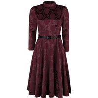 H&R London Kleid knielang - Chevron Red Swing Dress - XS bis XL - für Damen - Größe S - dunkelrot von H&R London