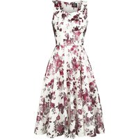 H&R London - Rockabilly Kleid knielang - Aphrodite Metallic Swing Dress - XS bis 6XL - für Damen - Größe L - weiß von H&R London