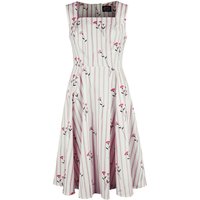 H&R London - Rockabilly Kleid knielang - Dalia Floral Swing Dress - XS bis 4XL - für Damen - Größe 4XL - weiß/rosa von H&R London