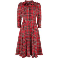 H&R London - Rockabilly Kleid knielang - Evie Red Tartan Swing Dress - XS bis XXL - für Damen - Größe S - schwarz/rot von H&R London