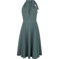 H&R London - Rockabilly Kleid knielang - Kira Swing Dress - XS bis XXL - für Damen - Größe S - grün von H&R London