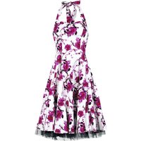H&R London - Rockabilly Kleid knielang - Pink Floral Dress - XS bis 3XL - für Damen - Größe 3XL - weiß/pink von H&R London