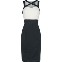 H&R London - Rockabilly Kleid knielang - Tamika Two Tone Wiggle Dress - XS bis XXL - für Damen - Größe XS - schwarz/weiß von H&R London