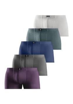 H.I.S Herren Boxershorts | 5er Pack (5, Aubergine + Anthrazit-meliert + Blau + Blau-grün) von H.I.S