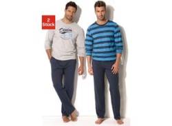 Pyjama H.I.S Gr. 44/46, blau (marine, grau, meliert, marine, aquablau) Herren Homewear-Sets Pyjamas von H.I.S.