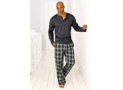 Pyjama H.I.S Gr. 52/54, grau (grau, grün) Herren Homewear-Sets Pyjamas von H.I.S.