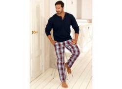 Pyjama H.I.S Gr. 60/62 (XXL), bunt (marine, bordeau) Herren Homewear-Sets Pyjamas von H.I.S.