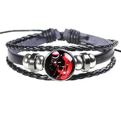 Echtes Lederarmband Constellation Manschettenarmband Jungfrau Perlenarmband Star Punk Armband Mehrschichtiges geflochtenes Seilarmband Verstellbare Lederarmbänder Kette 8 Zoll 11 Zoll Für Männer von H.ZBRUJ