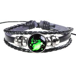 H.ZBRUJ Constellation Lederarmband Verstellbares Punk-Armband Perlen Multilayer Geflochtenes Seil Leder Armbänder Für Männer Frauen von H.ZBRUJ