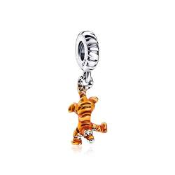 H.ZHENYUE Jewelry Charm Tigger Dangle Charm Beads fit Bracelet Necklace for Woman Girls,925 Sterling Silver Pendant Beads with Cubic Zirconia,Happy Birthday Christmas Halloween Valentine's Day Gifts von H.ZHENYUE