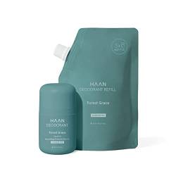 HAAN – Deodorant Sensitive Forest Grace – natürlich wiederaufladbar + Nachfüllung, ohne Aluminium für empfindliche Haut | 24-Stunden-Schutz | Unisex von HAAN
