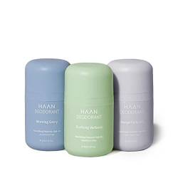 HAAN - Natürliches aluminiumfreies Pack 3 Deodorants nachfüllbar für empfindliche Haut - Duft 3 klassische Düfte von HAAN