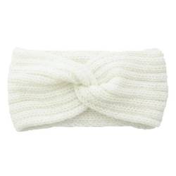 Damen Haarbänder Haar Winter Wide Strick Kreuzstirnband Für Frauen Modische Farbige Elastische Yoga Turban Bandage Bandanas Haarbänder-Stil 2 Weiß von HAAR