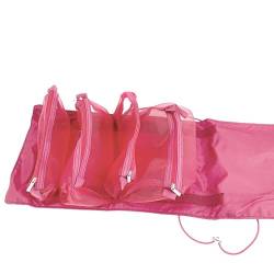 Makeup Tasche Haar Travel Cosmetic Bag Frauen Mesh Make -Up Box Bags Kosmetikerin Toiletten Make -Up Pinsel Lippenstift Aufbewahrungsorganisator-Rot von HAAR