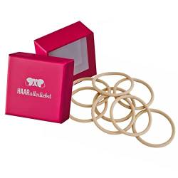 HAARallerliebst® unisex Silikon Haargummis 9 Stück - Premium Haargummi Zopfgummi blond ultra starker Halt - Männer & Herren, Damen & Mädchen, Sport - Hair ties Haarschmuck inkl. Box zur Aufbewahrung von HAARallerliebst