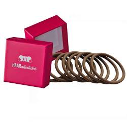 HAARallerliebst® unisex Silikon Haargummis 9 Stück - Premium Haargummi Zopfgummi braun ultra starker Halt - Männer & Herren, Damen & Mädchen, Sport - Hair ties Haarschmuck inkl. Box zur Aufbewahrung von HAARallerliebst