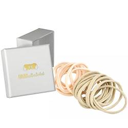 HAARallerliebst Haargummis breit (20 Stück | gold und hautfarben | 5cm) inkl. Schachtel zur Aufbewahrung von HAARallerliebst
