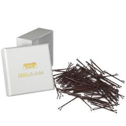 HAARallerliebst Haarklammern (100 Stück | braun | 5cm) inkl. Schachtel zur Aufbewahrung von HAARallerliebst