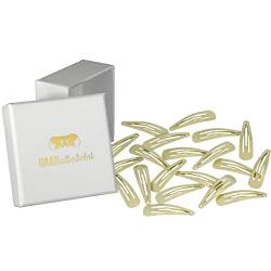 HAARallerliebst Haarspangen (20 Stück | gold schimmernd | 5cm) inkl. Schachtel zur Aufbewahrung (Schachtelfarbe: weiss) von HAARallerliebst