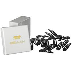 HAARallerliebst Haarspangen Klein (20 Stück | schwarz | 3,9 cm) inkl. Schachtel zur Aufbewahrung (Schachtelfarbe: weiss) von HAARallerliebst