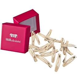 HAARallerliebst Haarspangen klein (20 Stück | beige | 4,3cm) inkl. Schachtel zur Aufbewahrung (Schachtelfarbe: pink) von HAARallerliebst