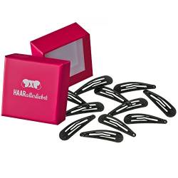 HAARallerliebst MORE GRIP Haarspangen Anti Rutsch (12 Stück | schwarz schimmernd | ca. 5cm) inkl. Schachtel zur Aufbewahrung (Schachtelfarbe: pink) von HAARallerliebst
