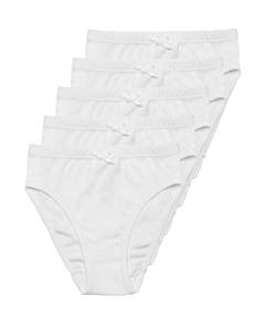 HAASIS Bodywear, Mädchen Slip GOTS Zertifiziert 5er Pack, Feinripp, Reine Bio Baumwolle, Made in Europe, Größe:128, Farbe:weiß von HAASIS BODYWEAR 1919