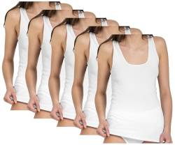 HAASIS Bodywear Damen Träger Top aus Feinripp, GOTS Zertifiziert; 5er Pack, 100% Baumwolle KBA, Größe:46, Farbe:weiß von HAASIS BODYWEAR 1919