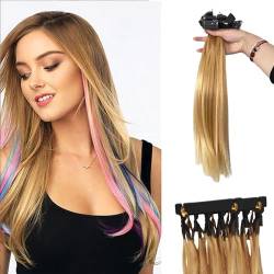 6D-Haarverlängerung, spurloses Echthaar, 100% echtes Echthaar, schnelle Haarverlängerung, kann Dauerwelle und natürliches Haar färben, Echthaarverlängerungen, for Frauen, Mädchen, Halloween, Cosplay, von HAAVEN