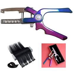 6D Hair Extensions Machine Kit Human Hair 6D 2. Generation No-Trace Hair Extensions Tool / Gun for Salon 1 Reihe 5 Bündel (10 Reihen) ( Color : E , Size : 24 Inch (60 cm) ) von HAAVEN