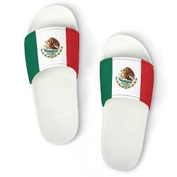 HABXNJF Duschpantoffeln Flagge Mexiko Slider für Damen und Herren rutschfeste Slides, Weiße Flagge von Mexiko, 37 1/3 EU von HABXNJF