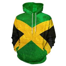 HABXNJF Kapuzen-Sweatshirt, Jamaika-Flagge Art Design Hoodie, Fashion Hoodie mit Tasche für Herren Damen, Jamaika-Flagge, Kunstdesign, XL von HABXNJF