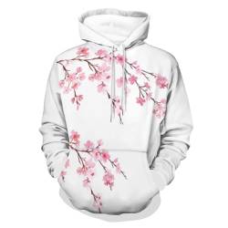 HABXNJF Kapuzen-Sweatshirt, Kirschblüten Hoodie, Mode Hoodie mit Tasche für Herren Damen, Kirschblüten, L von HABXNJF