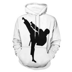 HABXNJF Kapuzen-Sweatshirt, Taekwondo Kampfsport Hoodie, Fashion Hoodie mit Tasche für Herren Damen, Taekwondo Kampfsport, L von HABXNJF